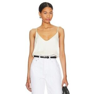 Bella Dahl White V Neck Spaghetti Strap Cami Top Size S